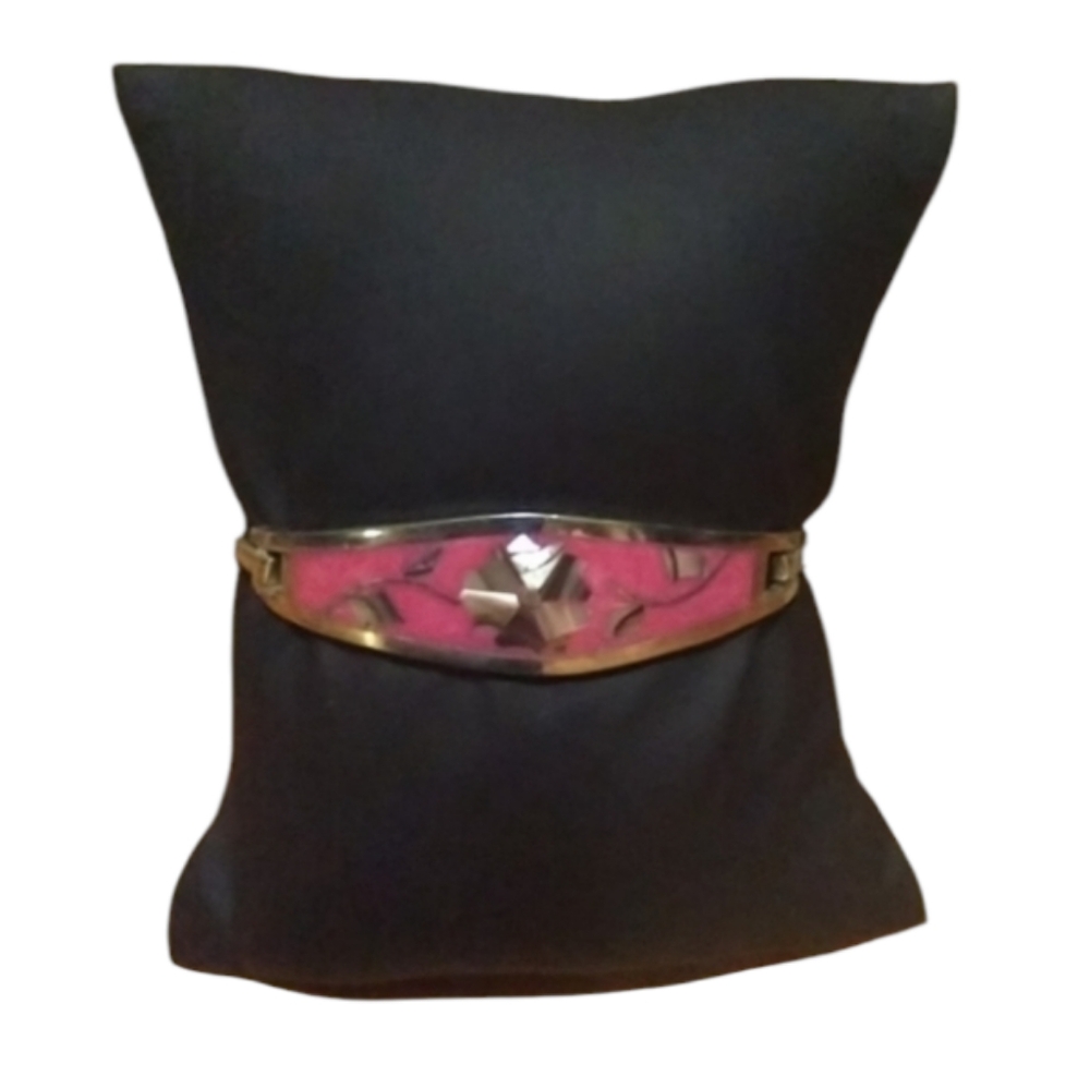 Vintage Alpaca Mexico Bangle Bracelet Flower Pink Enamel Mother Of…